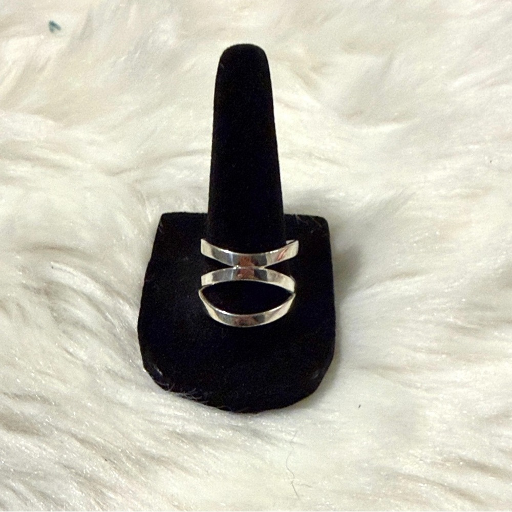 Modern Minimal Triple Band Sterling Silver Ring